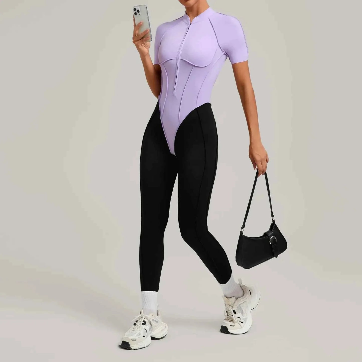 Color Blocked Women's Yoga Jumpsuit