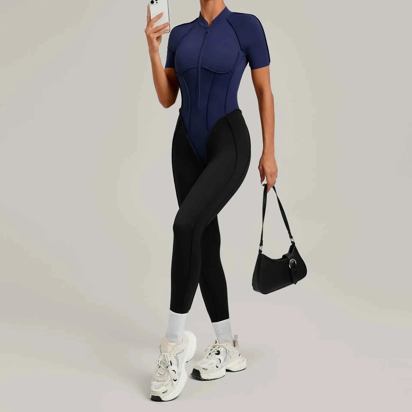Color Blocked Women's Yoga Jumpsuit