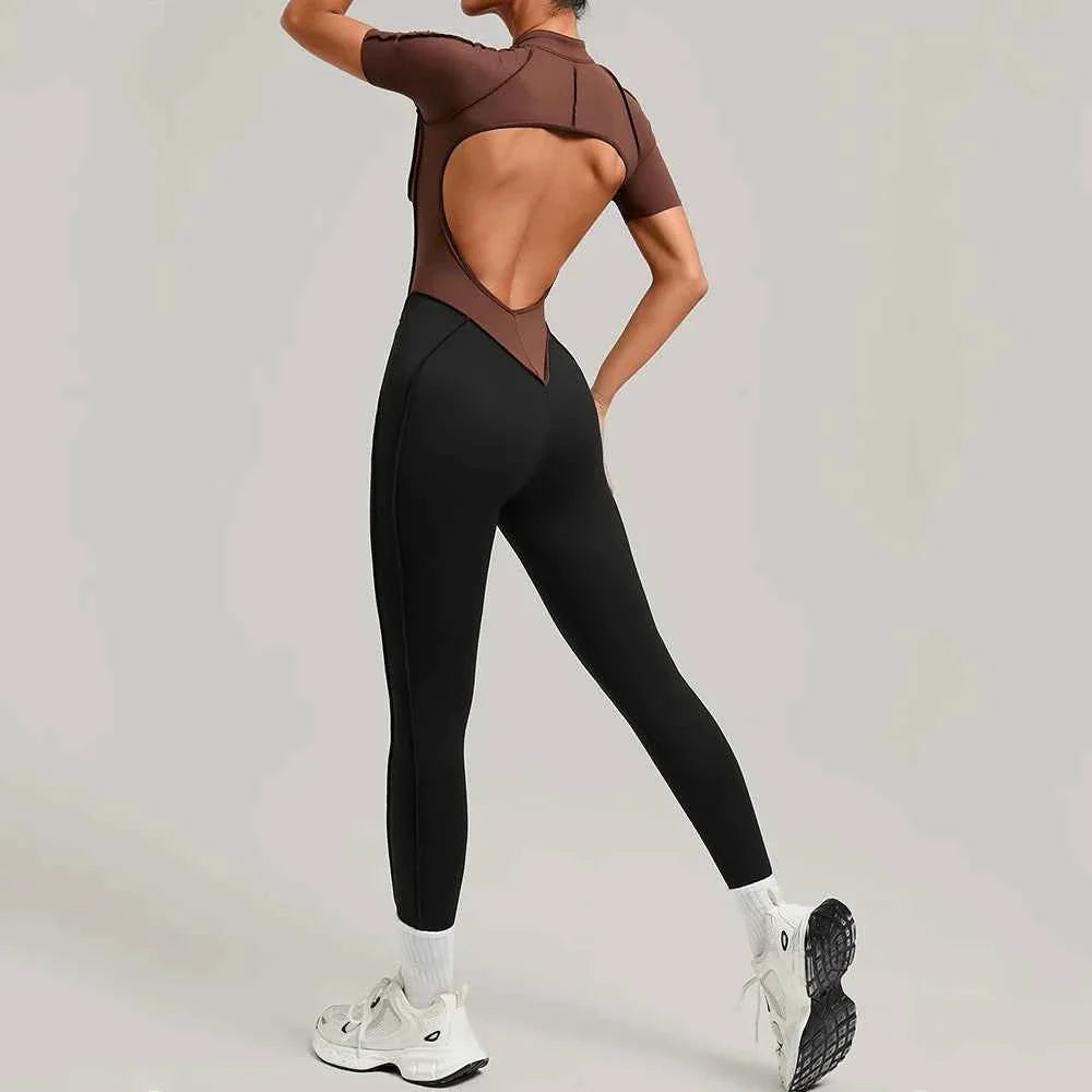 Color Blocked Women's Yoga Jumpsuit