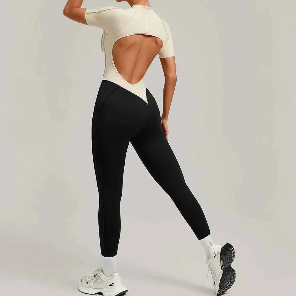 Color Blocked Women's Yoga Jumpsuit