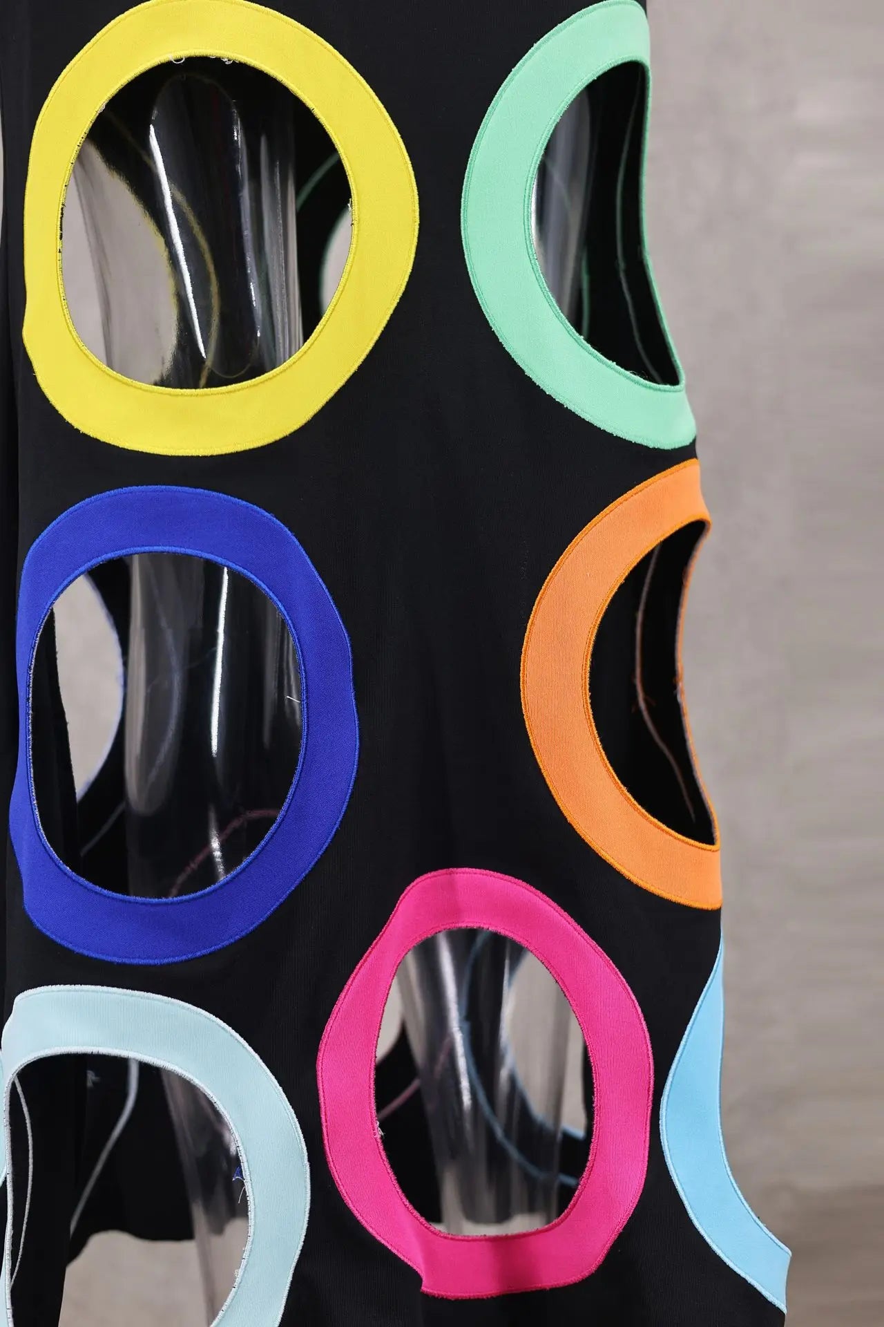 Black Sleeveless Multicolor Patchwork Maxi Dress