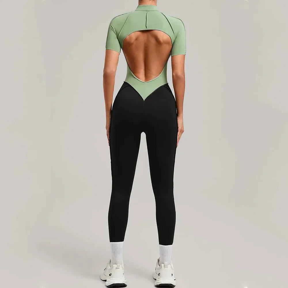 Color Blocked Women's Yoga Jumpsuit