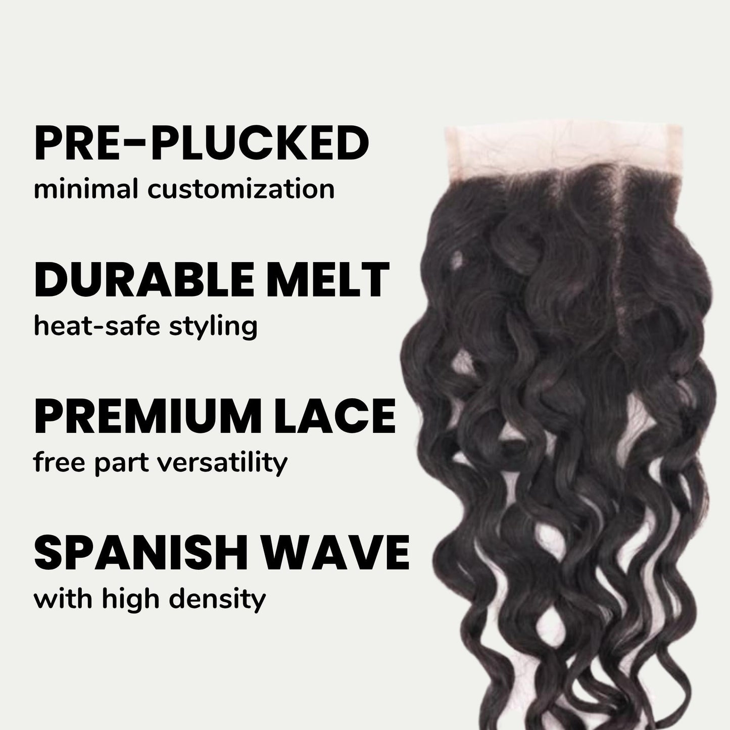 Spanish Wave 4x4 Transparent Lace Human Hair Closure