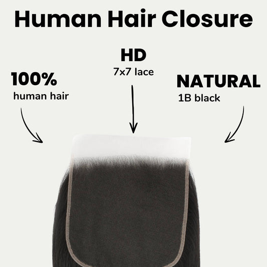 Straight 7x7 HD Lace Human Hair Closure