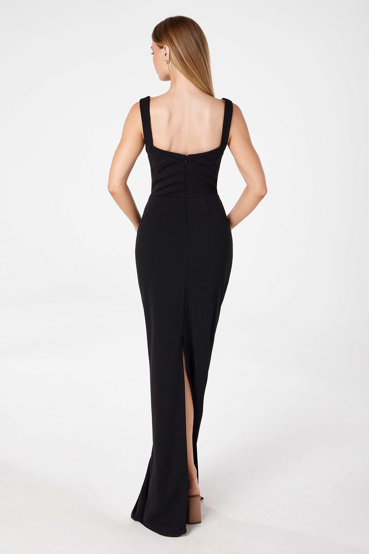 Astee Classic Modest Fitted Gown with Back Leg Slit