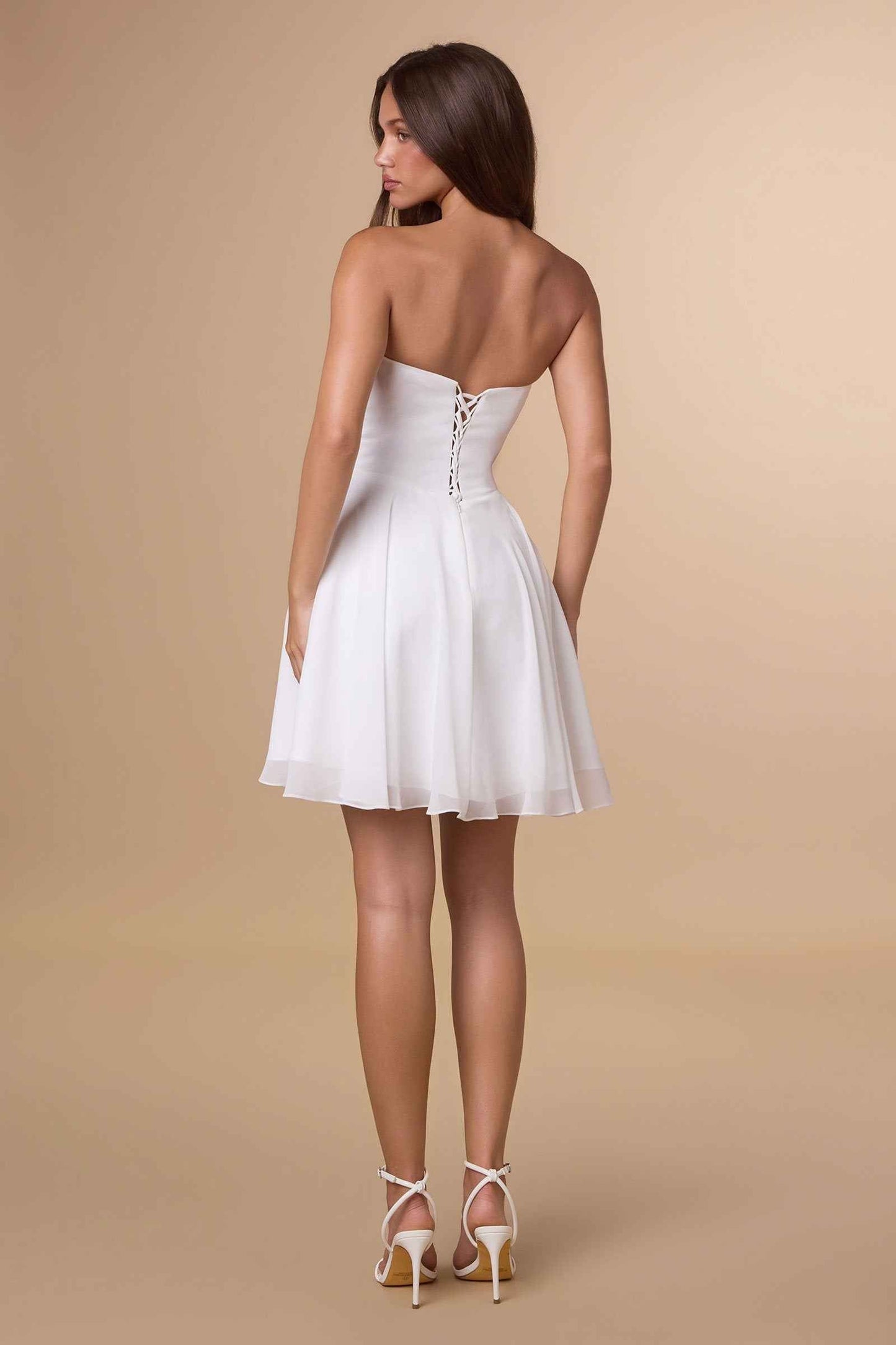 Amoris Short Strapless Chiffon Dress