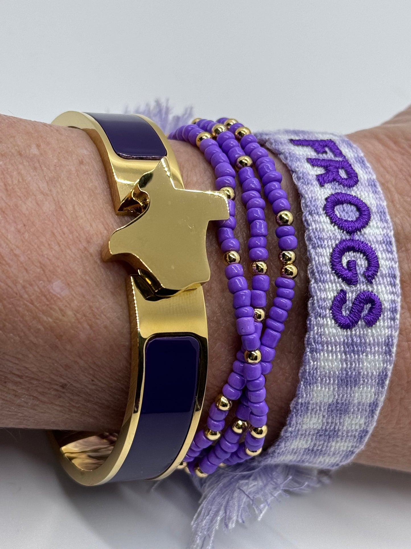 Texas Map Bangle Gold with Enamel