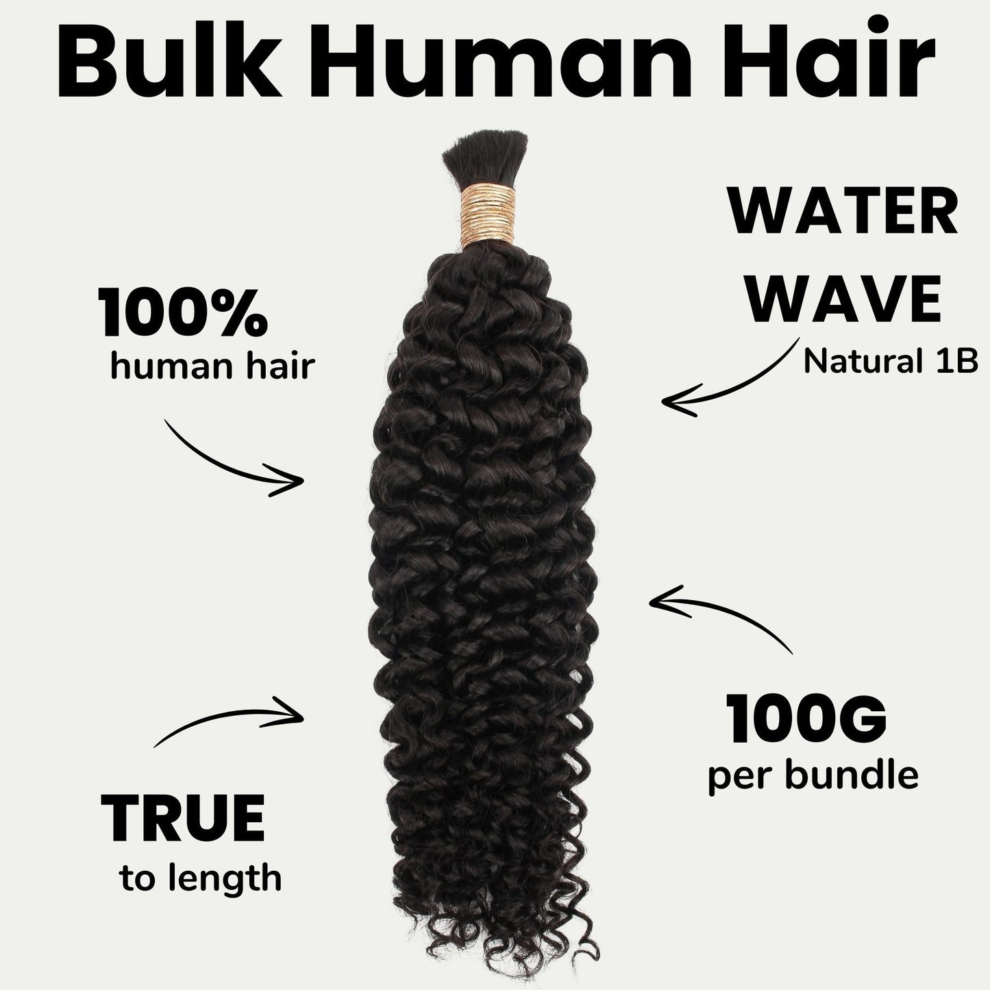 Water Wave Bulk 100% Human Braiding Hair