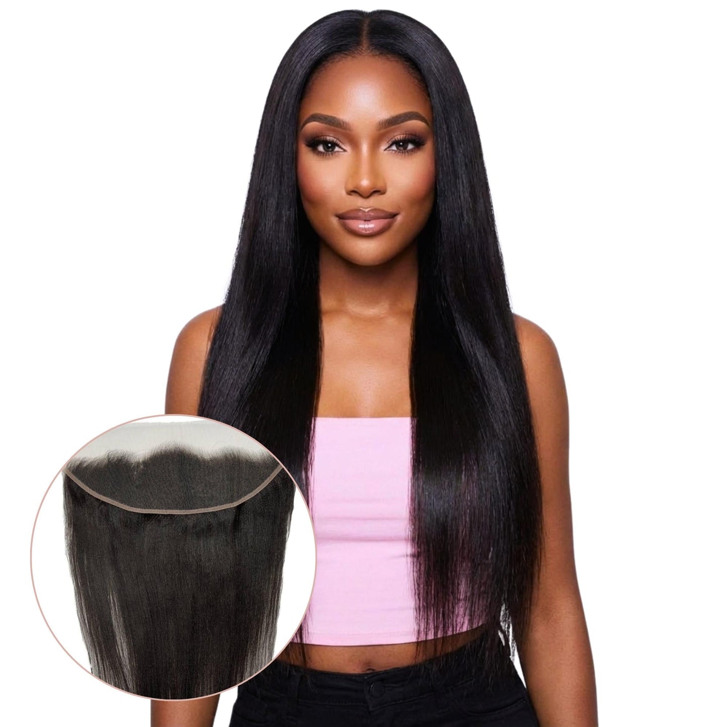 Yaki Straight 13x4 HD Lace Human Hair Frontal