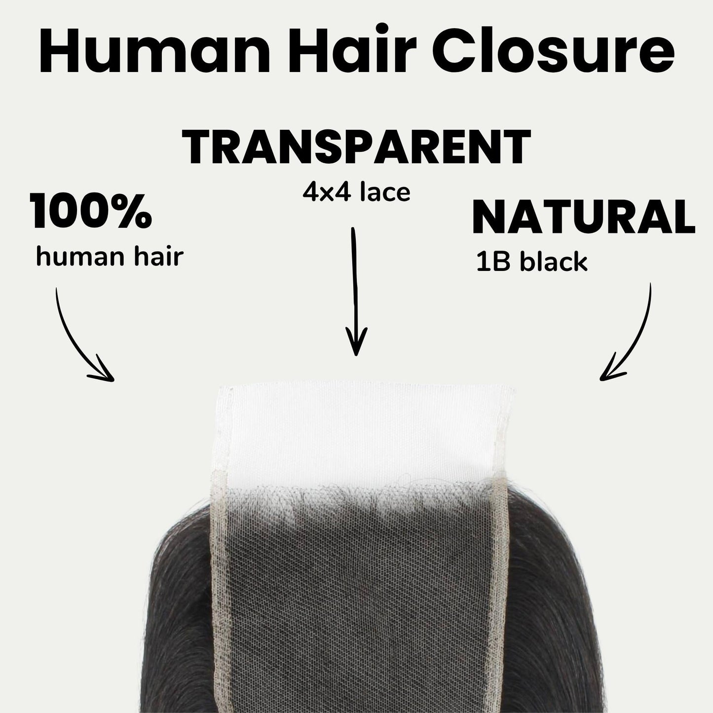 Yaki Straight 4x4 Transparent Lace Human Hair Closure