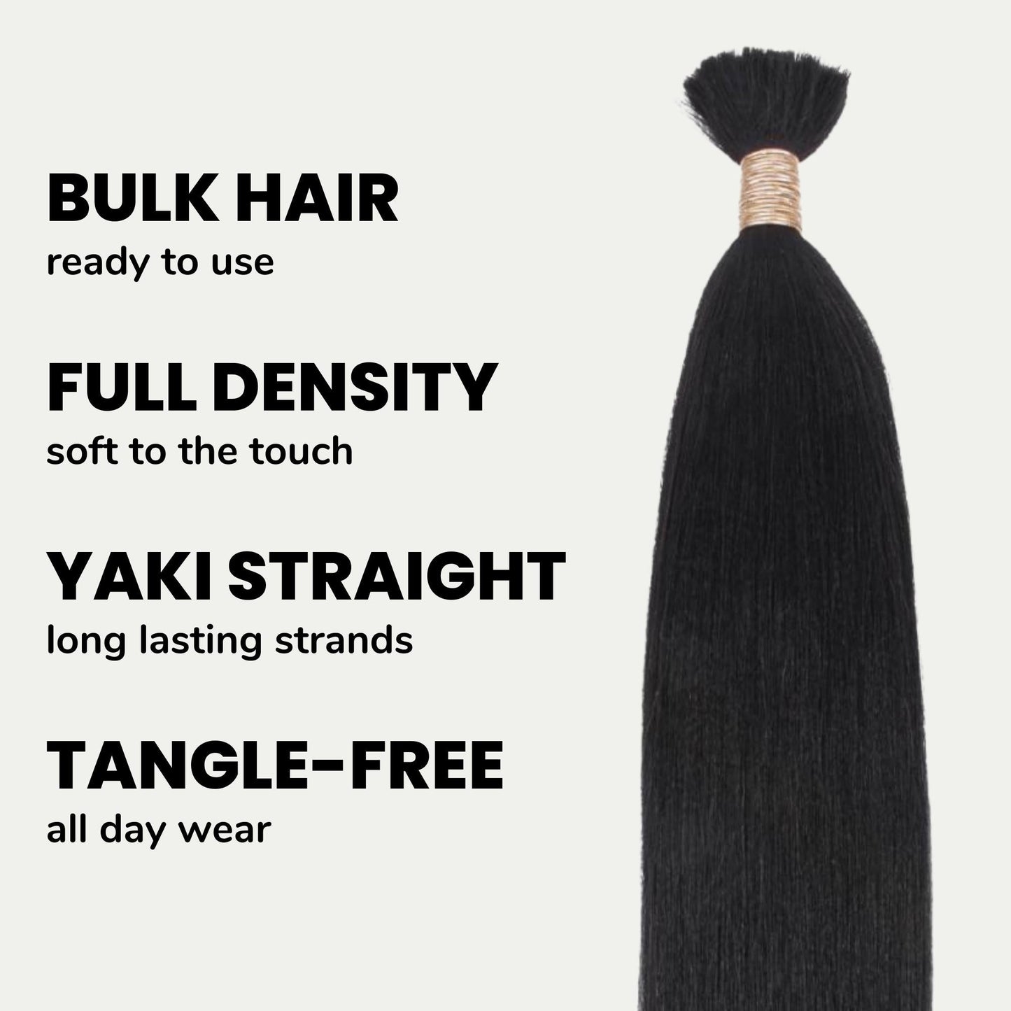 Yaki Straight Bulk 100% Human Braiding Hair