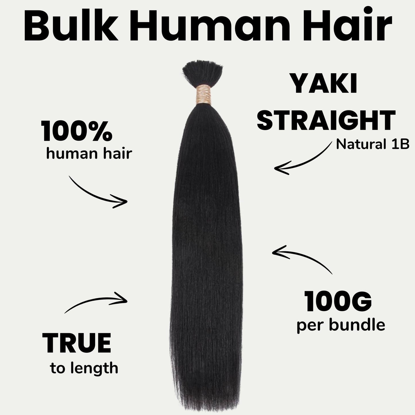 Yaki Straight Bulk 100% Human Braiding Hair