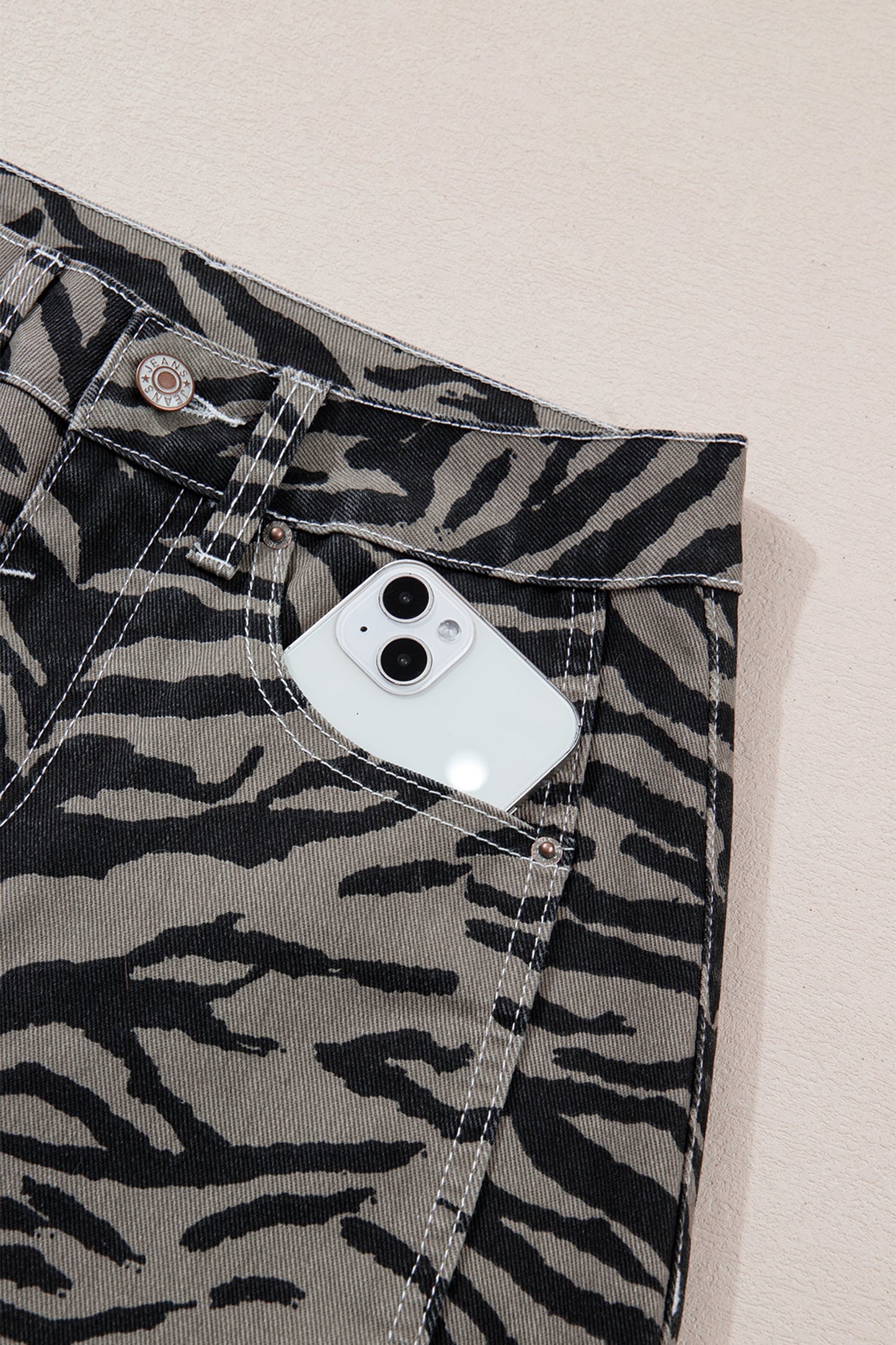 Hunter Printed Wide Leg Jeans