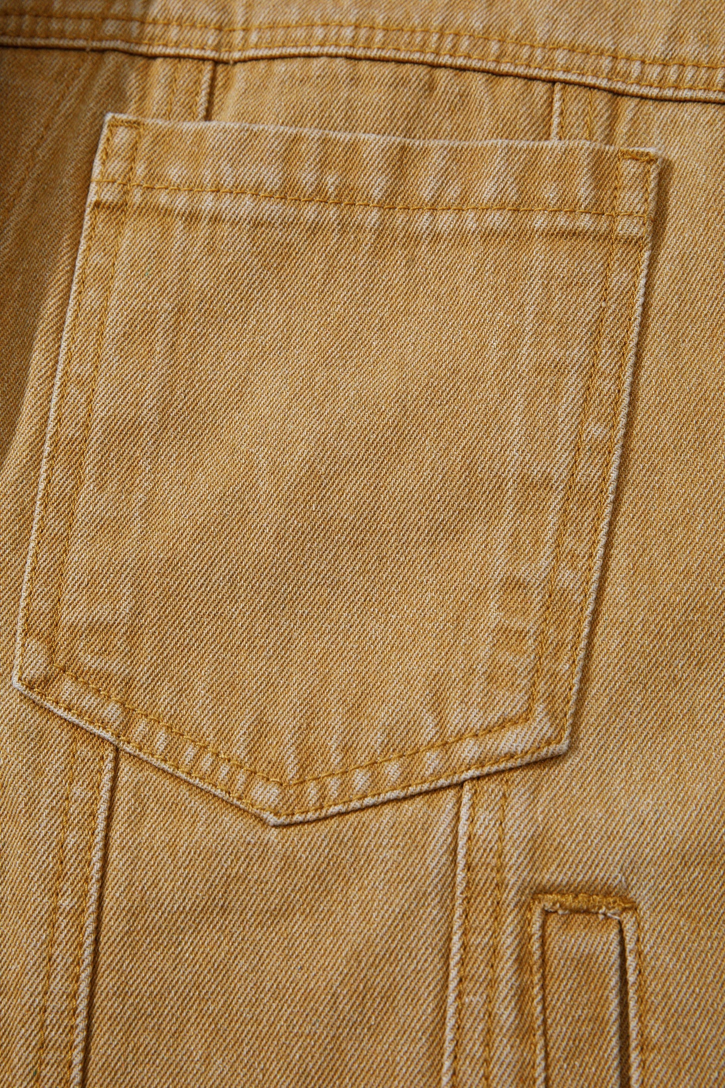 honey gold Metal Button Front Long Sleeve Collar Denim Jacket