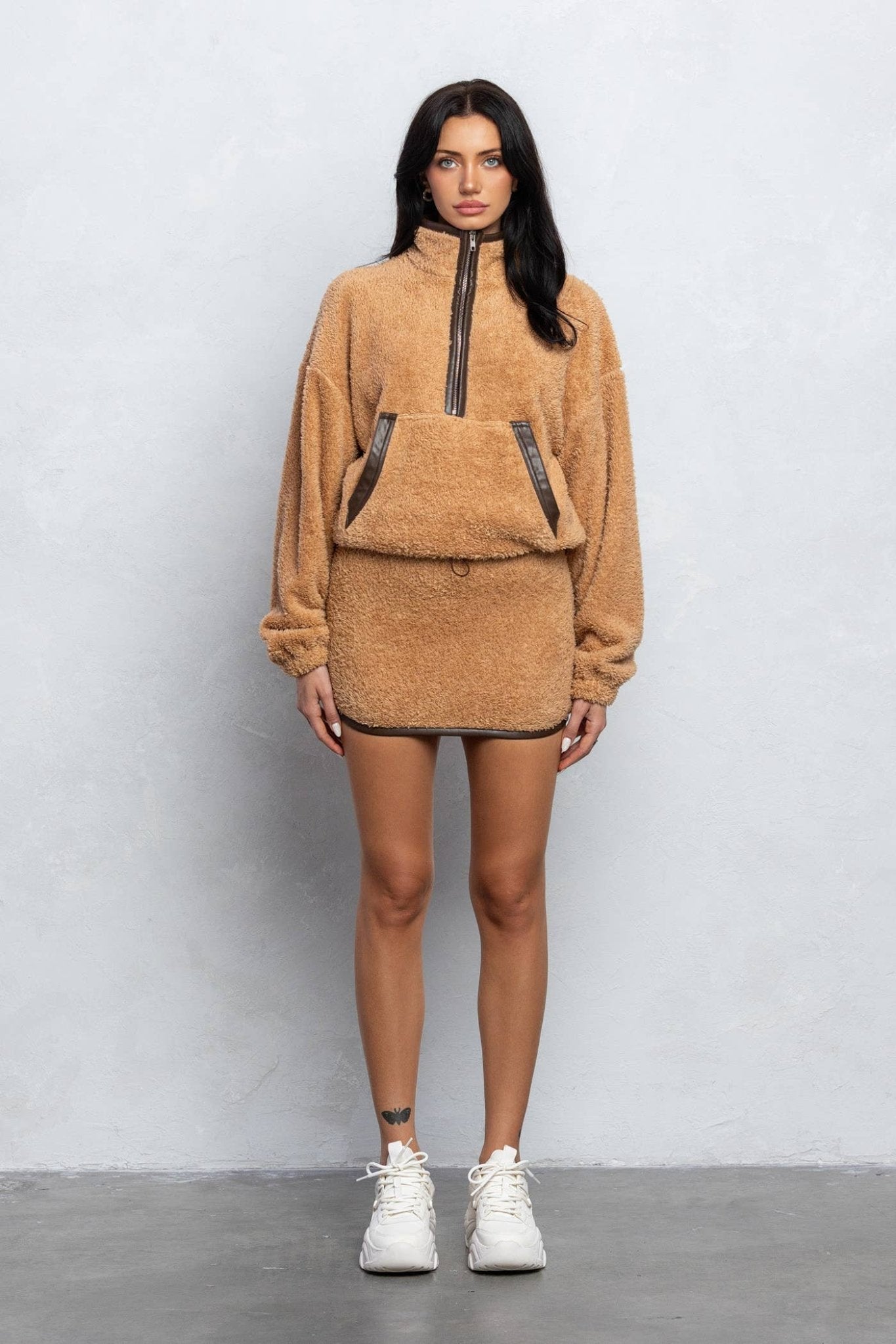 Cozy Half Zip Top & Mini Skirt Set