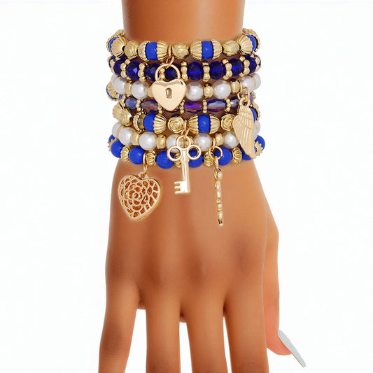 Women’s Pearl Bead Bracelet Blue