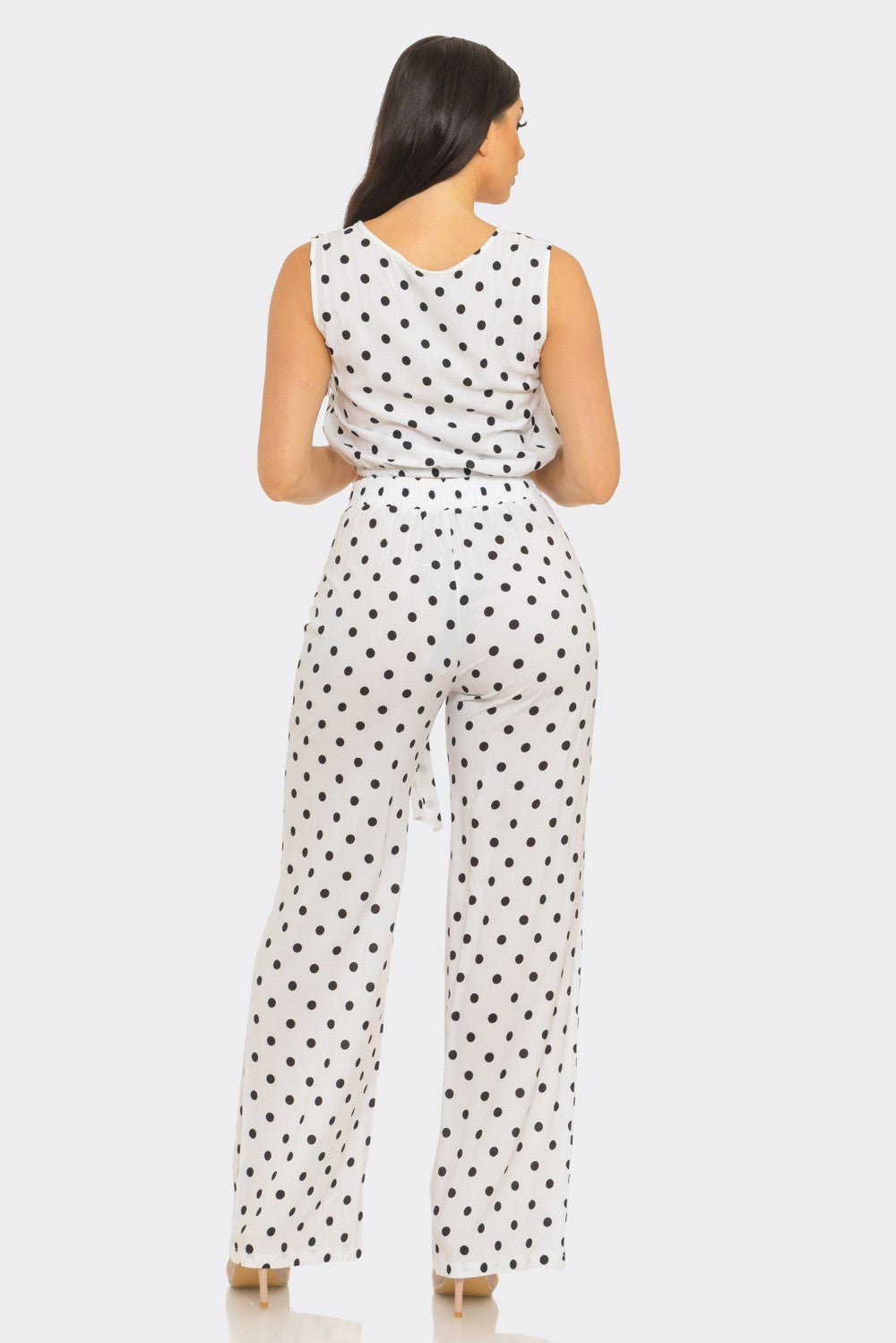 Amalfi Polka Dot Belted Flare Pants Set