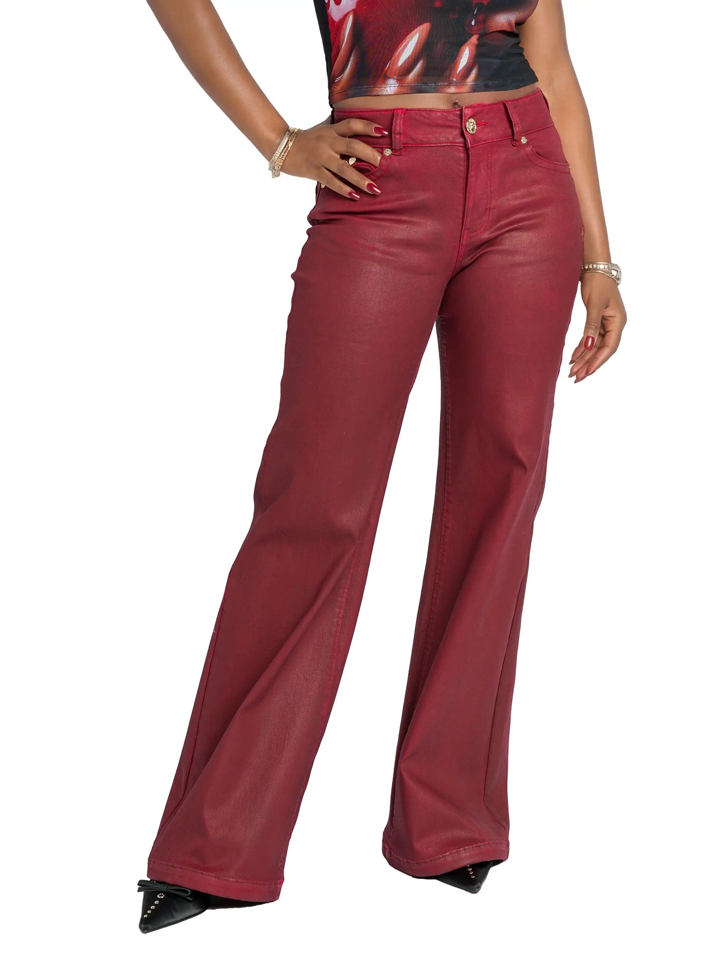 Low-Rise Wide-Leg Jean - Red Delicious
