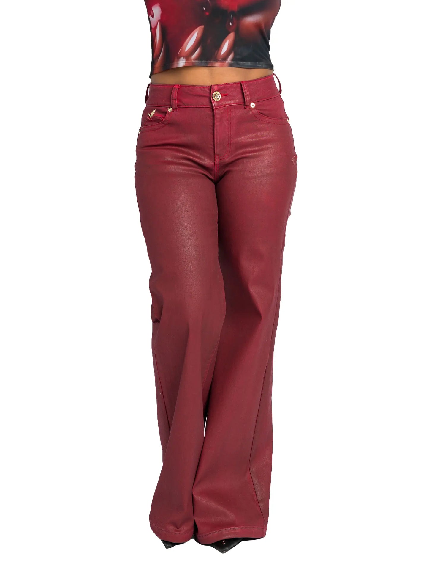 Low-Rise Wide-Leg Jean - Red Delicious