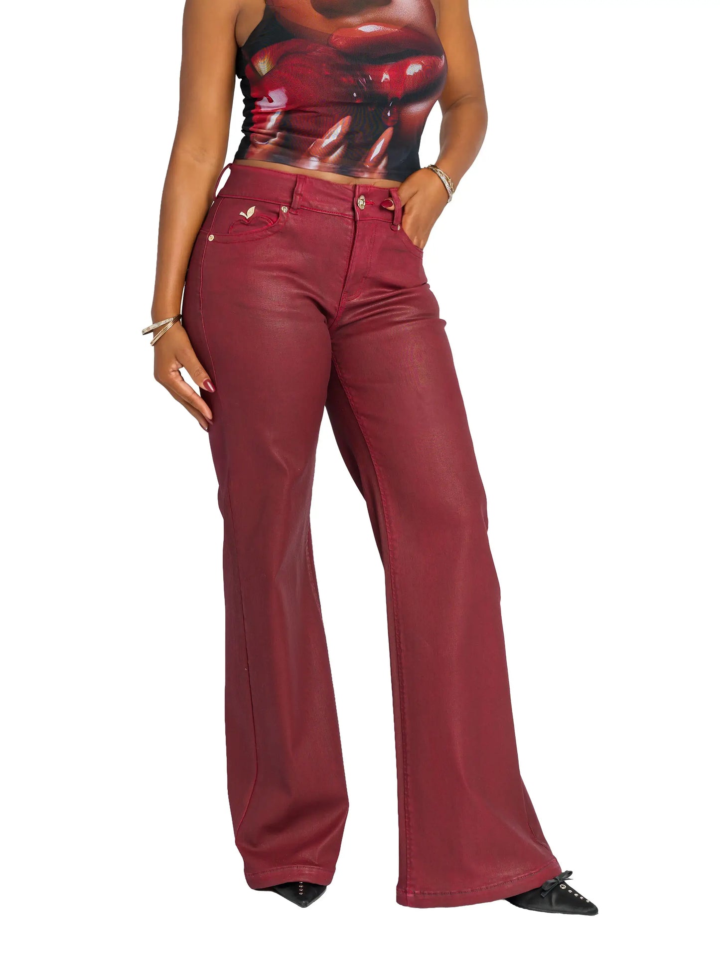 Low-Rise Wide-Leg Jean - Red Delicious