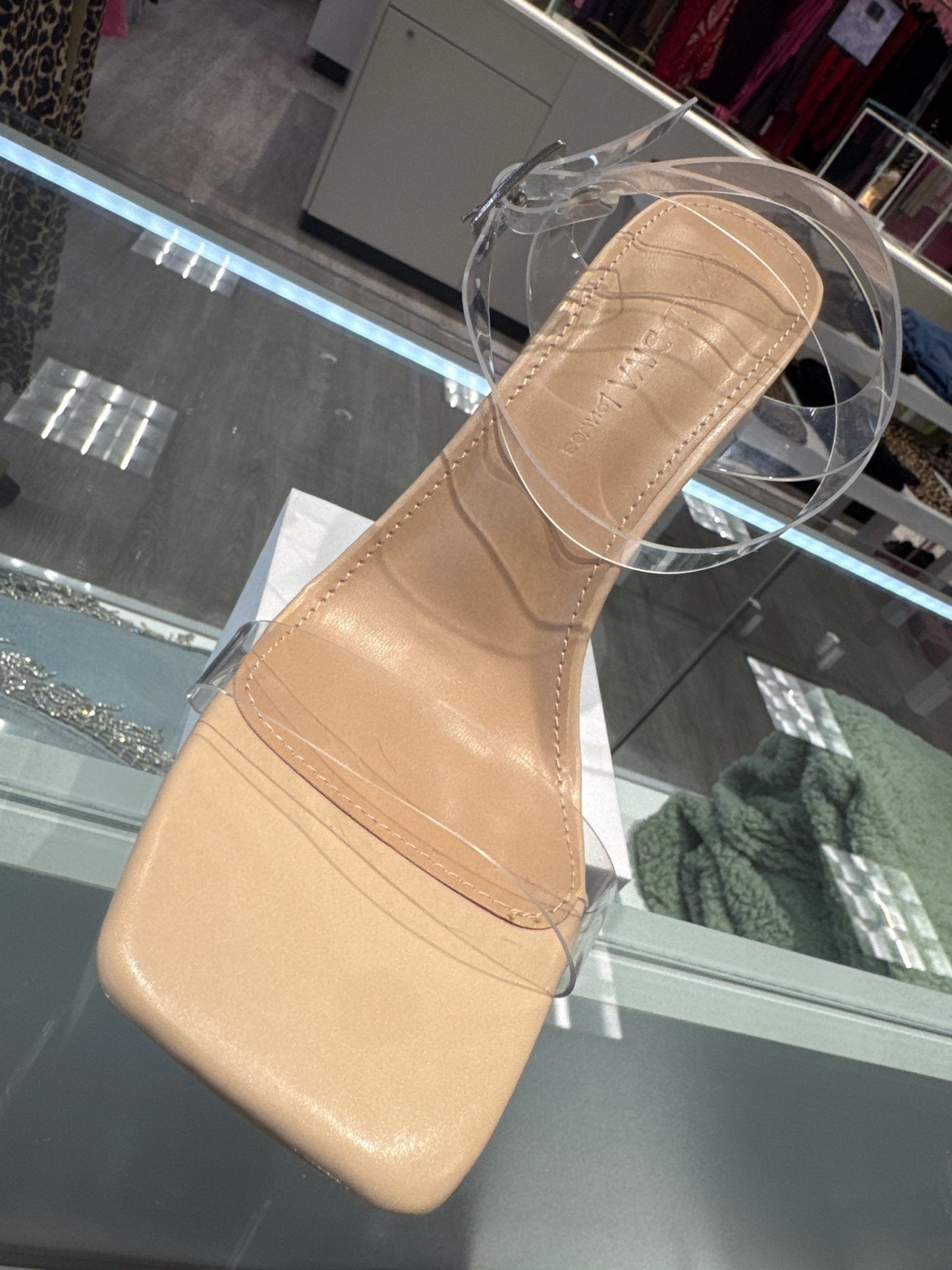 Basically Nude Clear Strap Block Heels