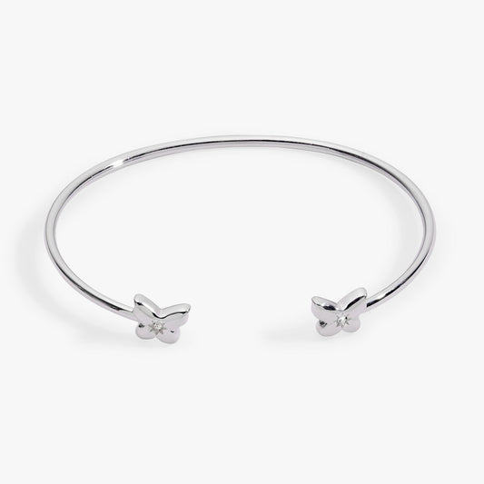 Puffy Butterfly Crystal Flex Cuff Bracelet
