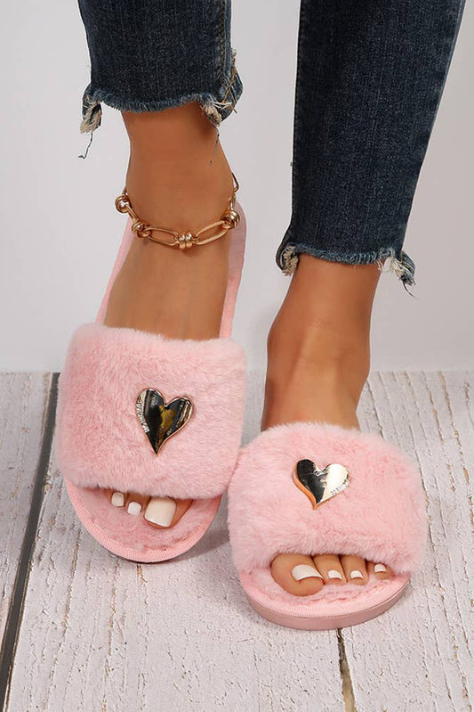 Alaina Open Toe Plush Slippers
