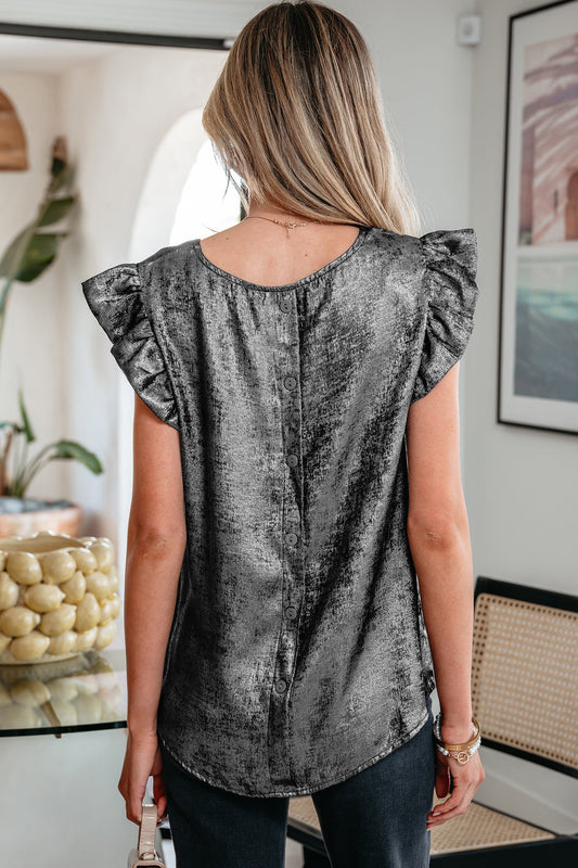 Amelia Ruffle Trim Sleeveless Top