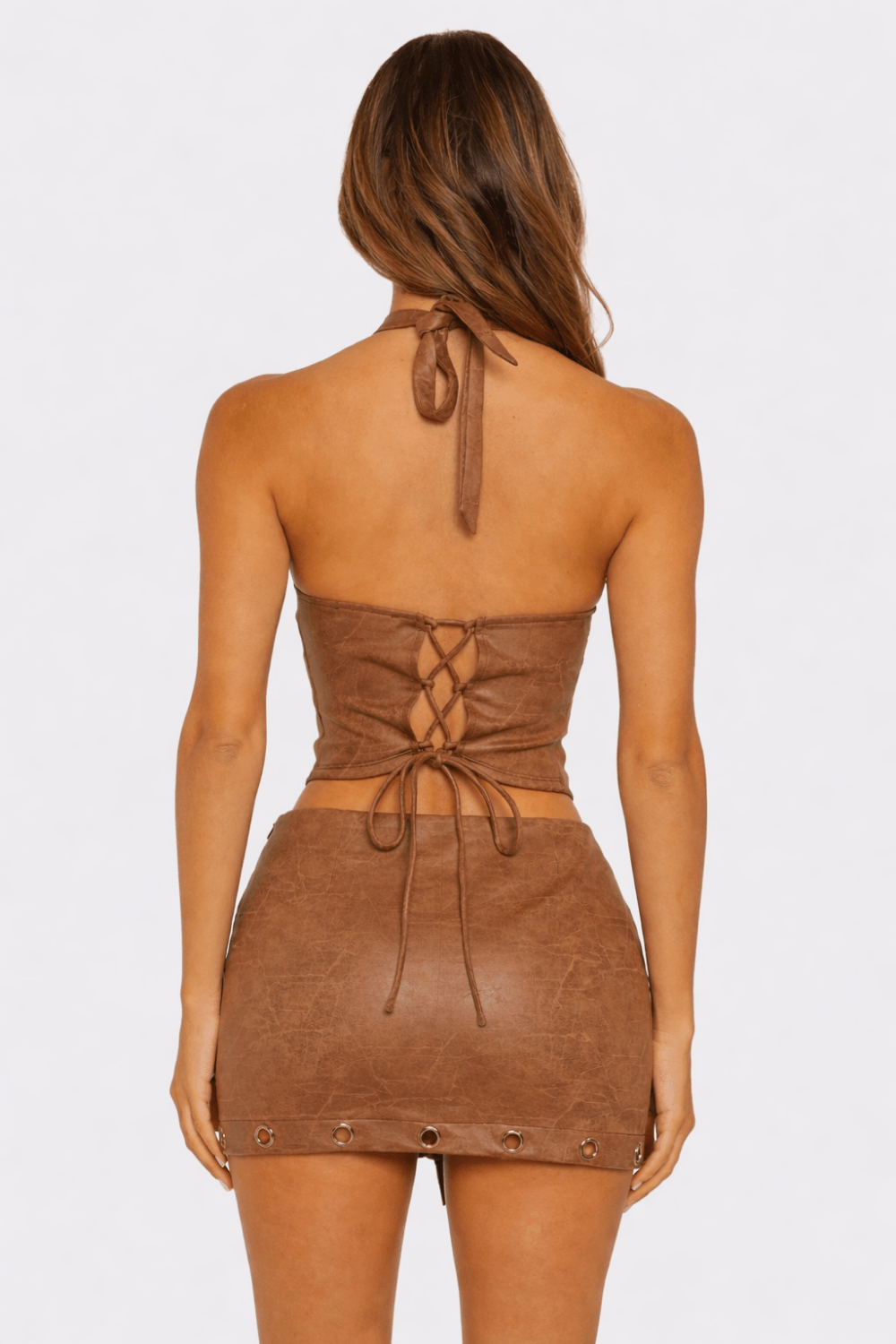 Desert Heat Ring Halter Faux Leather Set