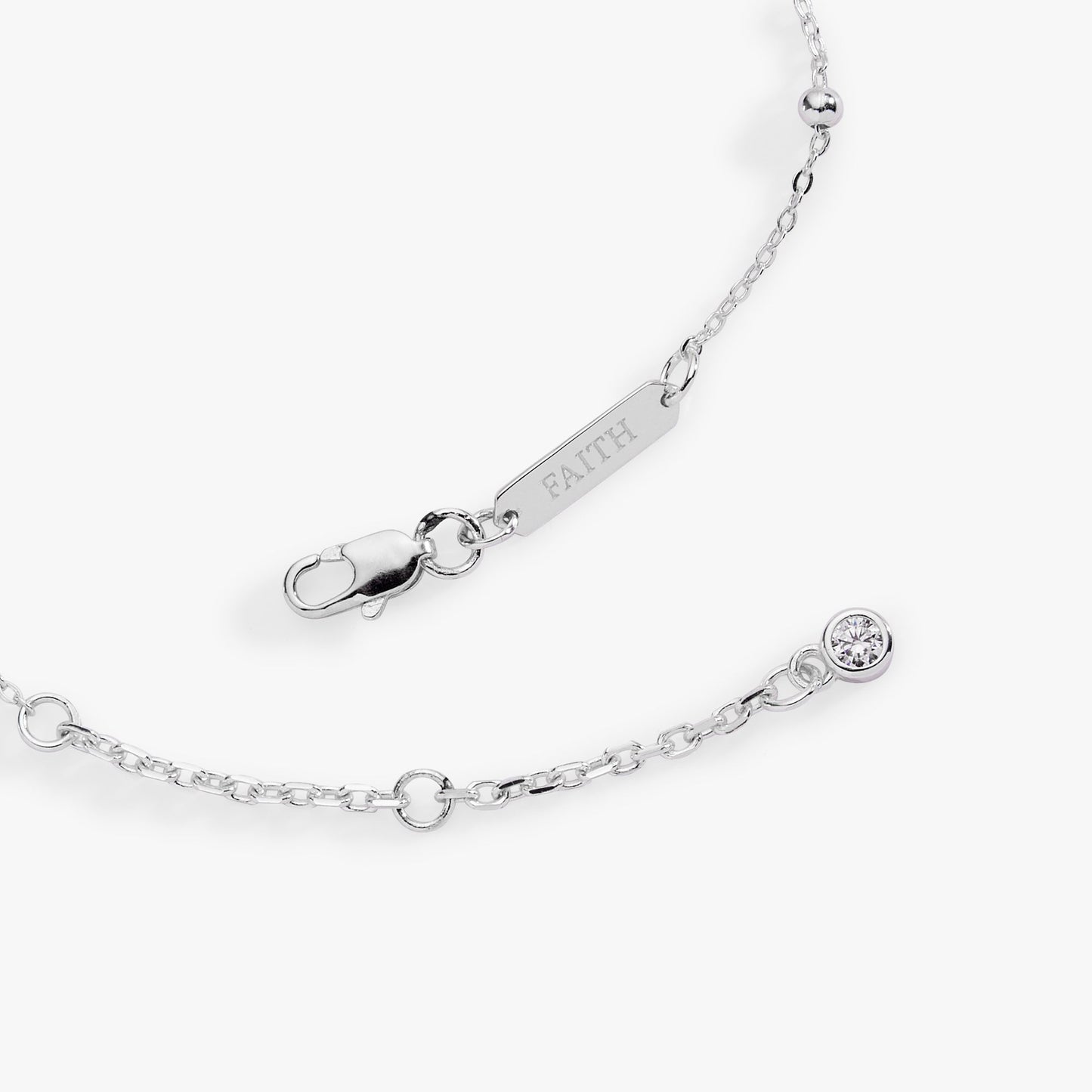 Cross Delicate Pave Crystal Beaded Strand Bracelet