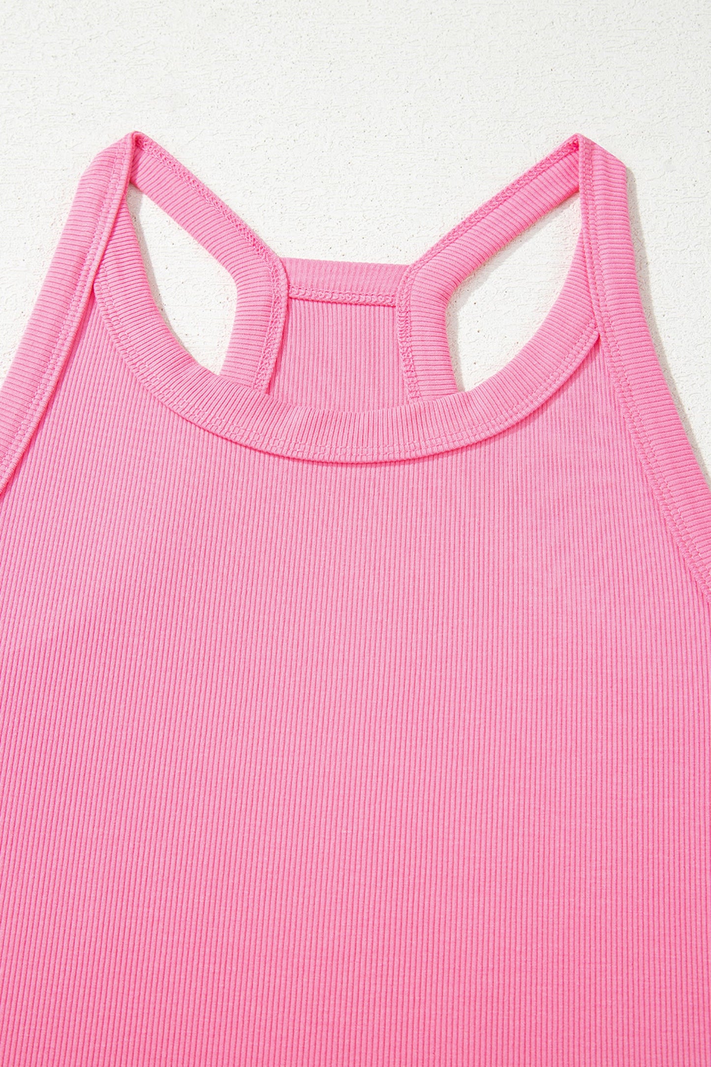 Solid Ribbed Tank Top & Sweatpants Set