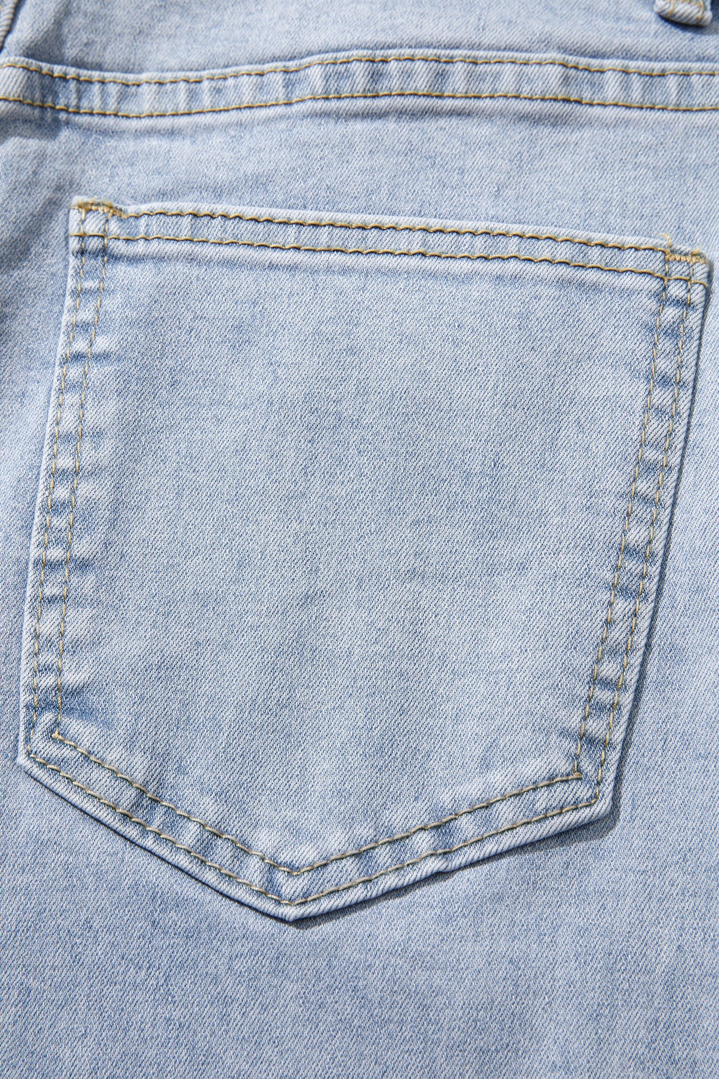 Beau Blue Lace Trim Casual Full-Length Regular Fit Jeans