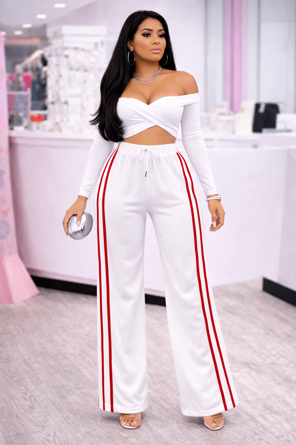 Jackie Jogger Denim Detail Pants With Adjustable Pant Drawstring