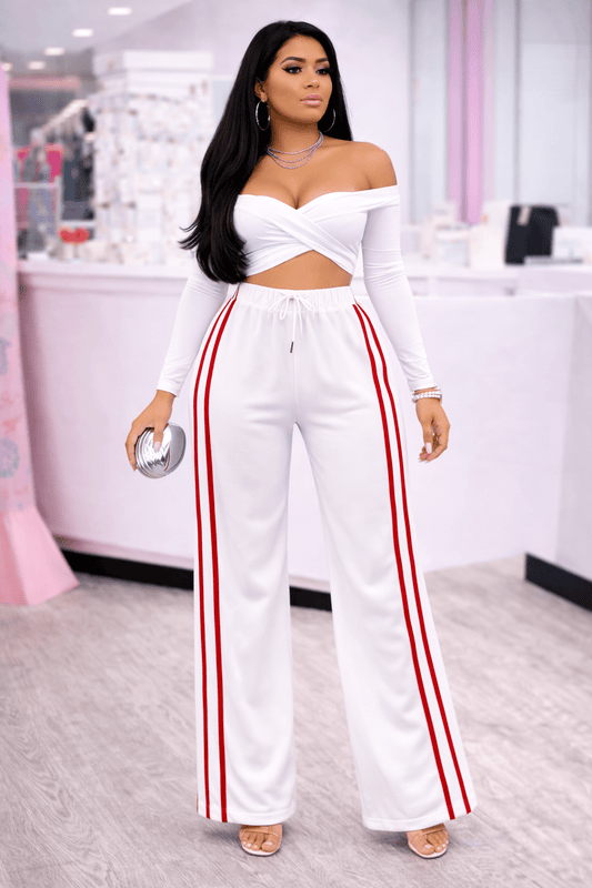 Jackie Jogger Denim Detail Pants With Adjustable Pant Drawstring