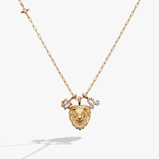 Leo Zodiac Charm Cluster Necklace