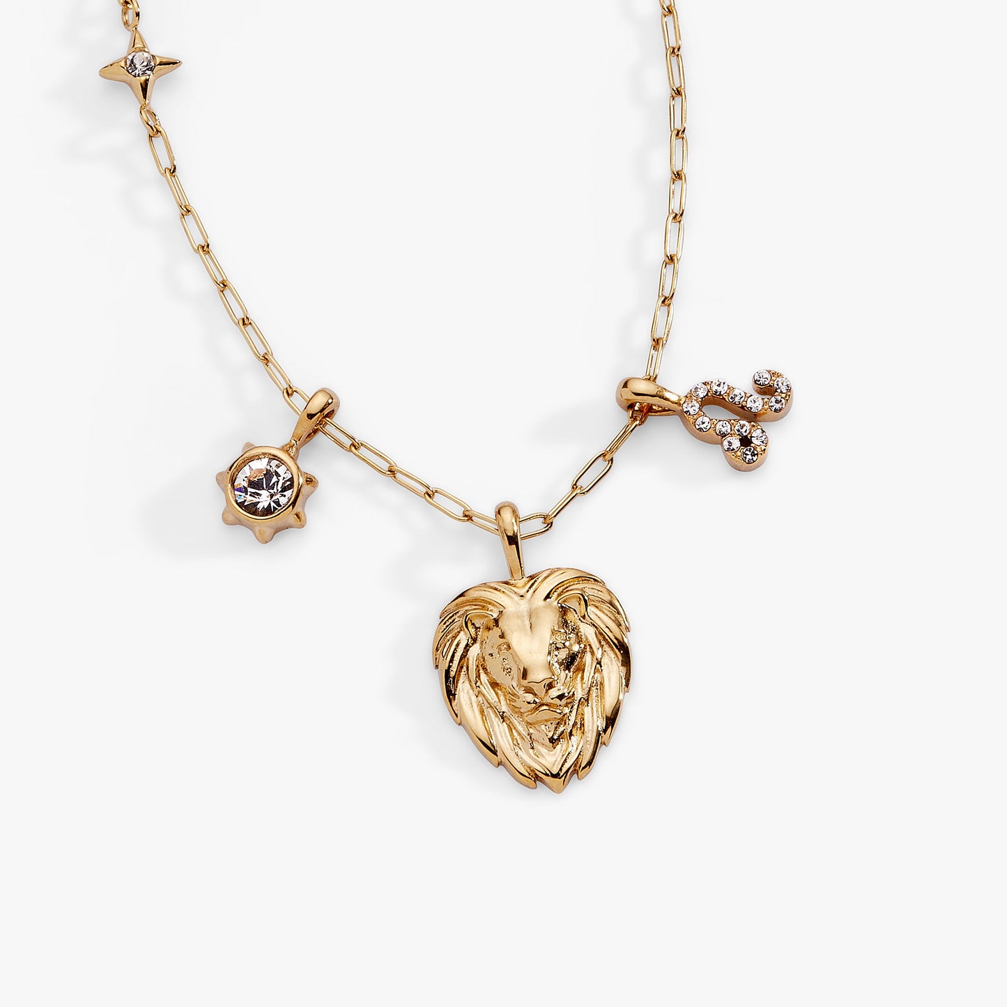 Leo Zodiac Charm Cluster Necklace
