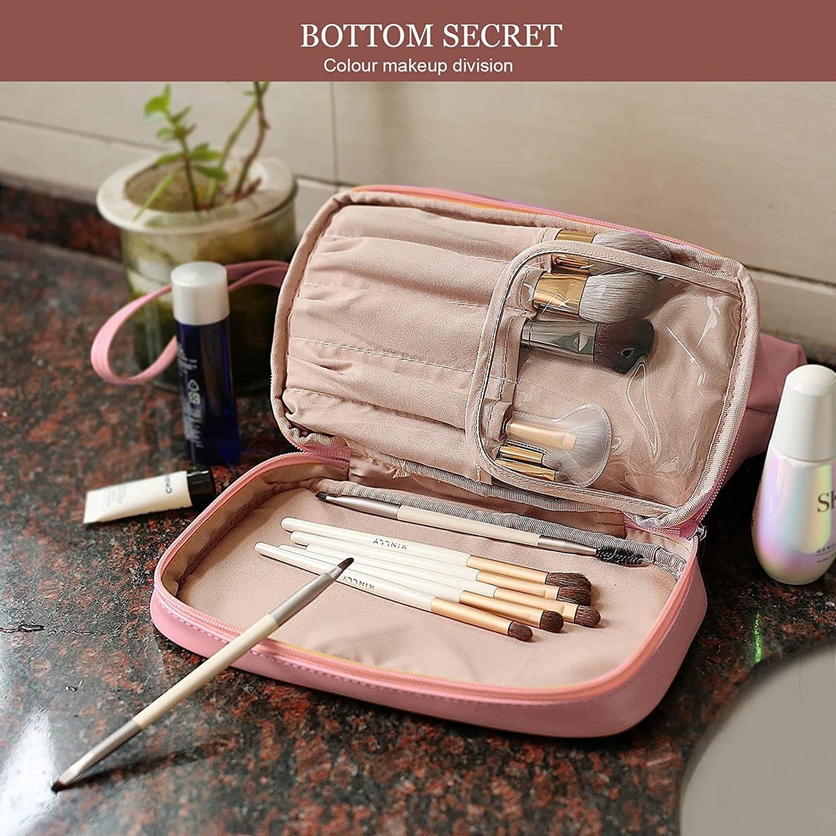 Travel Toiletry and Makeup Bag – Compact Organizer for Women