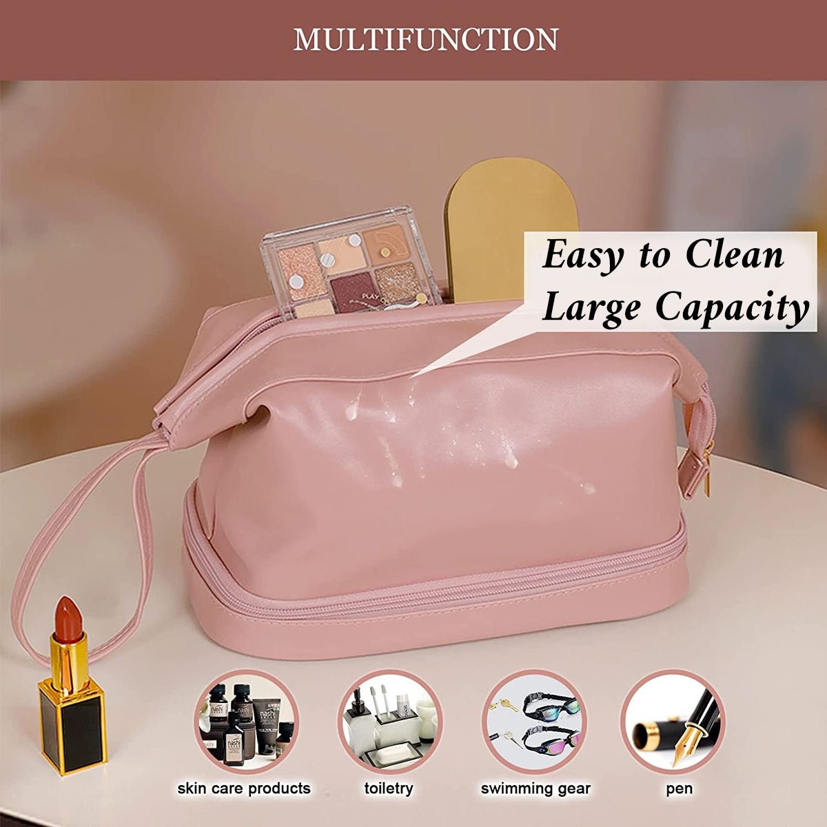 Travel Toiletry and Makeup Bag – Compact Organizer for Women