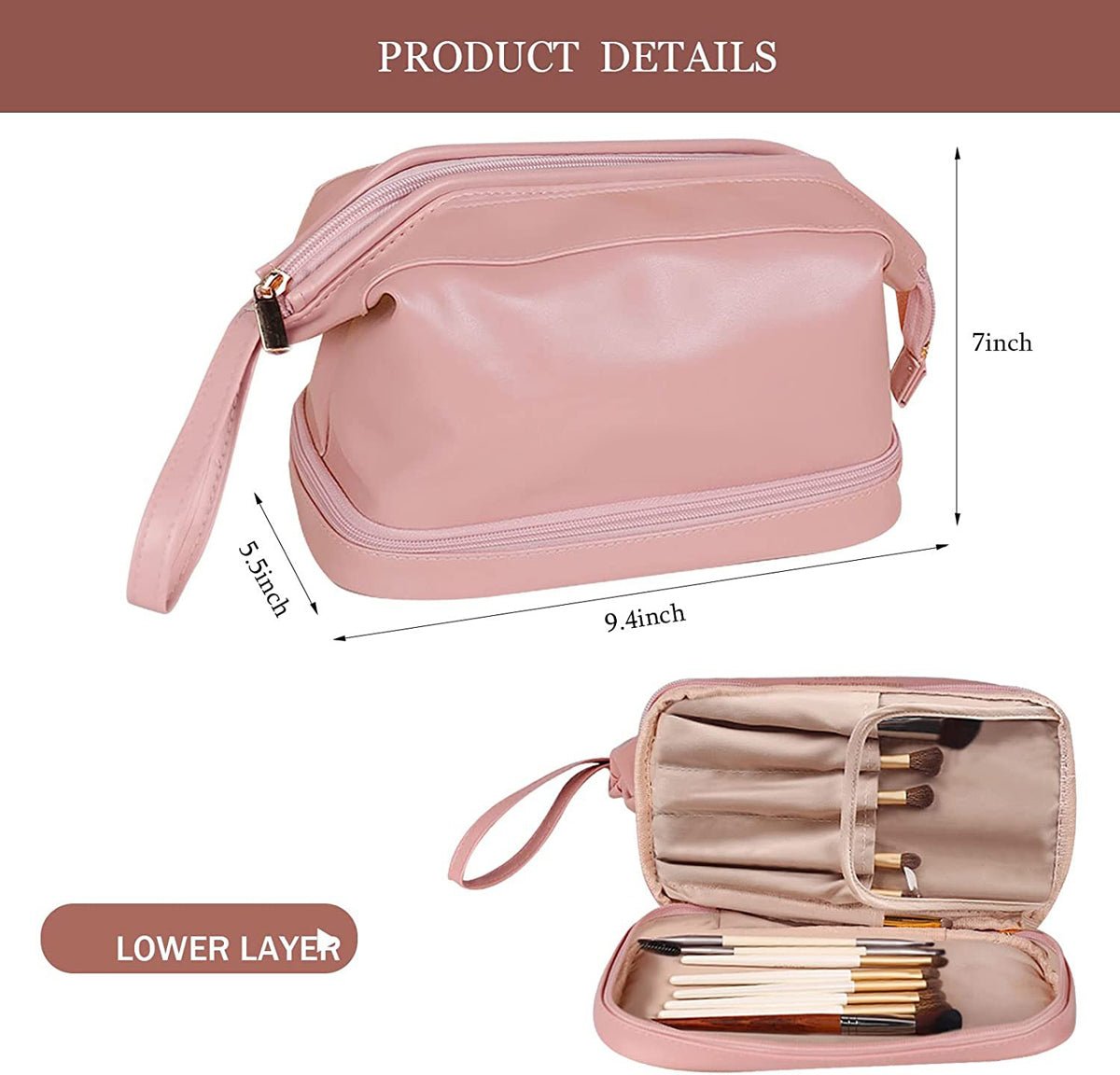 Travel Toiletry and Makeup Bag – Compact Organizer for Women