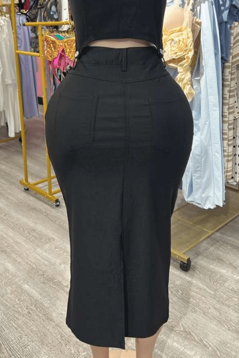 Midnight Rodeo Denim Crop Top & Skirt Set