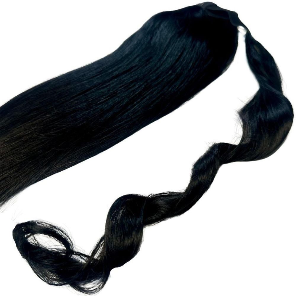 Jet Black 100% Human Hair Ponytail Extension