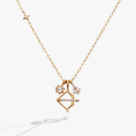 Sagittarius Zodiac Charm Cluster Necklace