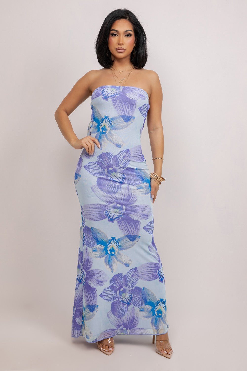 Saint Isla Open Back Maxi Vacation Strapless Dress