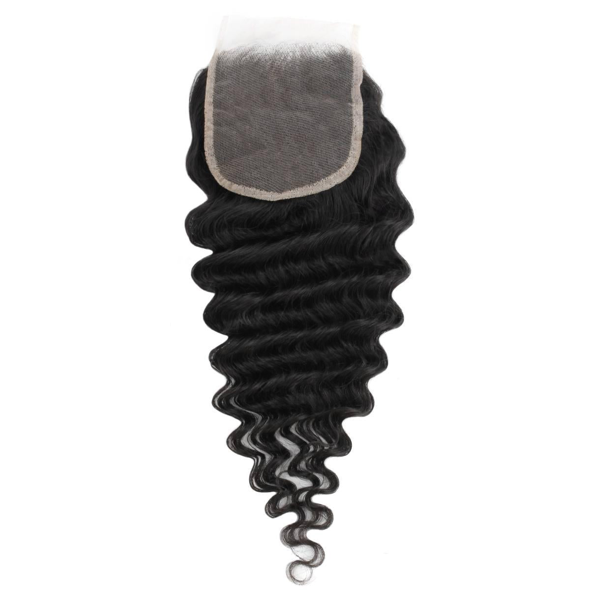Deep Wave 4x4 Transparent Lace Human Hair Closure